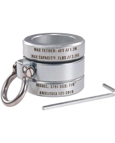 Ergodyne Squids 3791 Sleever Bar Lock Collar with Tethering Attachment Point for Tool Lanyard, Compatible Bar Size 7/8