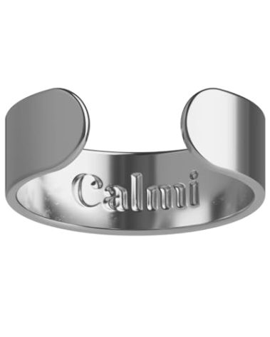 CALMI - Magnetic Wellness Ring 18K Gold Plated with Adjustable Stainless Steel Design | Wearable Magnetic Field Accessory for General Wellbeing | Unisex (Silver)