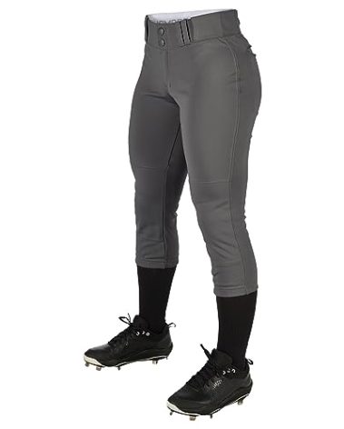 CHAMPRO Women's Tournament Traditional Low-Rise Polyester Softball Pant, Medium, Graphite