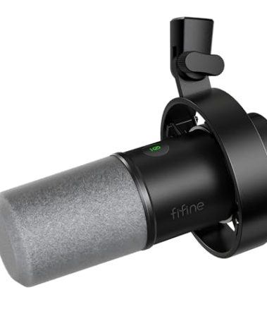 FIFINE Dynamic Microphone, XLR/USB Podcast Recording PC Microphone for Vocal Voice-Over Streaming, Studio Metal Mic with Mute, Headphone Jack, Monitoring Volume Control, Windscreen-Amplitank K688
