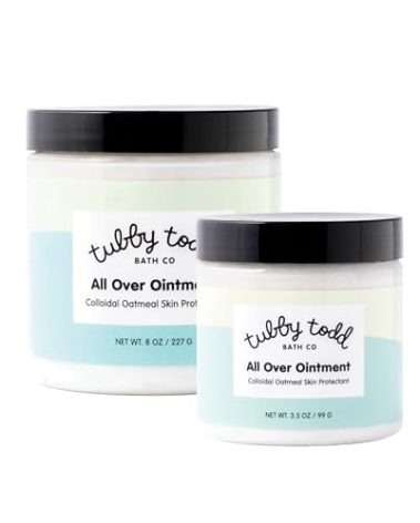 TUBBY TODD All Over Ointment - Baby Eczema Cream, Everyday Multi-Purpose Sensitive, Dry, Irritation Baby Skin Relief Cream, Steroid & Gluten Free, Fragrance Free, 3.5 oz & 8oz, 2 Pack