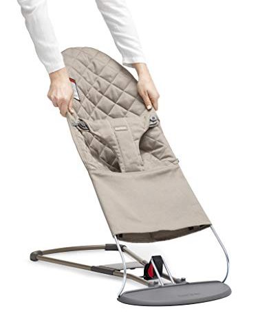 BabyBjörn Fabric Seat for Bouncer, Sand Gray, Cotton, Sand Gray, 1 Count (Pack of 1)