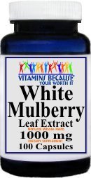 Vitamins Because - White Mulberry Leaf Extract - 1000mg per Serving - 200 Capsules