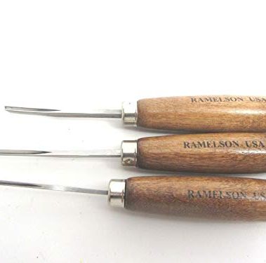 3 Ramelson Bent Veiner Line 60 Degree V Checkering Wood Carving Hand Chisel Tools 3pc Gunsmith