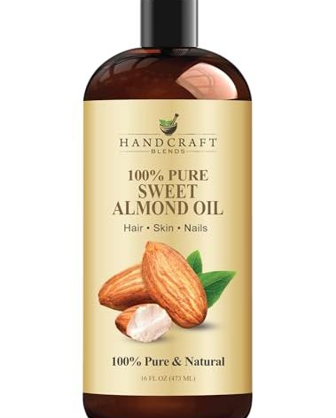 Handcraft Blends Sweet Almond Oil | 100% Pure and Natural | Bath & Body Oil | Premium Grade Carrier Oil | Skin | Hair | Body | Massage | Hexane-Free | 16 Fl Oz
