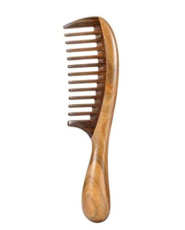Louise Maelys Hair Comb Wooden Wide Tooth Combs for Curly Hair Detangling Sandalwood