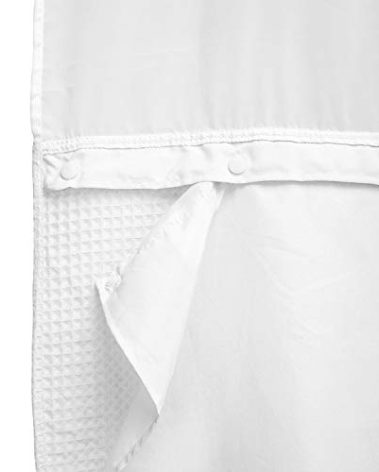 Barossa Design Fabric Snap-in Shower Curtain Liner Replacement, Removable & Washable, Hotel Style, 70x54, White