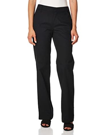 Dickies Womens Relaxed Straight Stretch Twill Pant, Black, 8 Regular