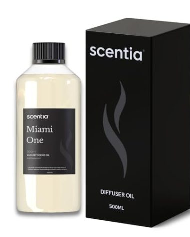 Scentia Miami One Aroma Oil 500 ml 16.9 fl oz – Aromatherapy Fragrance Oil Inspired by 1 Hotel® Miami Beach – Lemon & Sandalwood Luxury Blend for HVAC and Waterless Diffusers –Made in USA