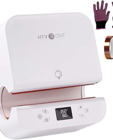 HTVRONT Auto Tumbler Heat Press Machine - Mug Heat Press Heat Up Fast & Even, Professional Tumbler Press High-Security for 2.95"-3.18" Sublimation Tumblers, Cups, Glasses and Mugs, White