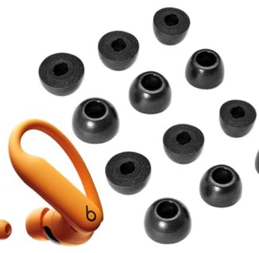 A-Focus [ 6 Pairs ] for Powerbeats Pro 2 Memory Foam Ear Tips Soft Comfortable Replacement No Silicone Pain Fit in Case Eartips Cover Compatible with Powerbeats Pro 2nd Black 6p214 L/M/S