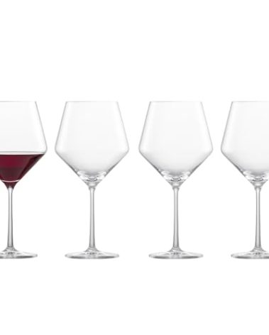 ZWIESEL GLAS Pure Burgundy Red Wine Glass (Set of 4), Graceful Burgundy Glasses for Red Wine, Dishwasher-Safe Tritan Crystal Glasses, Made in Germany (23 Ounce)