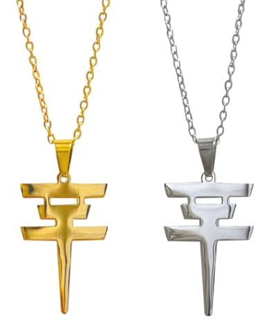 BTREEFLO Tokio Hotel Necklace 2 Pcs Rock Roll Necklace Stainless Steel Tokyo Hotel Merch for Men Women Tokio Hotel Pendant Jewelry Music Fans