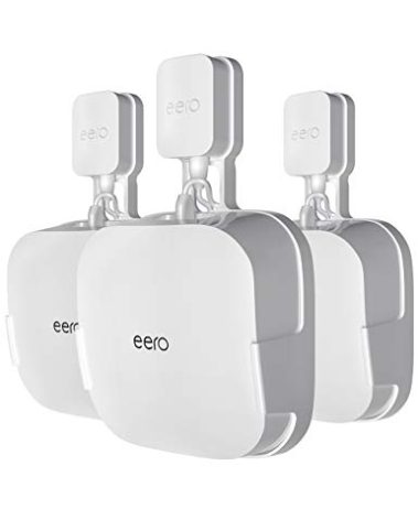 COOLWUFAN Wall Mount Holder for eero Pro 6/6E Home WiFi System - Simple and Sturdy Stand Bracket for Tri-Band Mesh Wi-Fi 6 System (White, 3 Pack)