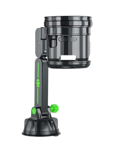 Norkmdi Car Recessed Folding Cup Drink Holder, Sturdy Vehicle Console Water Bottle Can Holder with Suction Cup, Adjustable Automotive Beverage Organizer, Universal for Truck Bus Crane (Green)