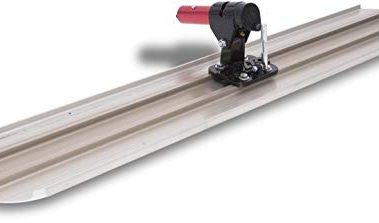 QLT by MARSHALLTOWN 48 Inch Magnesium Bull Float with Rock-It 2.0 Bracket, Extruded Magnesium Alloy Blade, Round Blade, Made in The USA, MB48RR