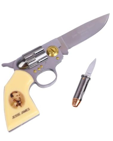 SIXNEW agore Jesse James Gun and Bullet Knife Set: Frontier Enthusiast's Collectors Item
