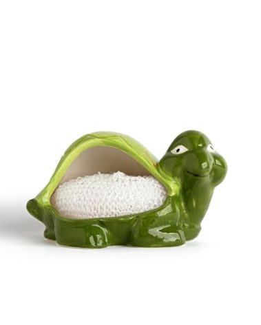 Decorative Dish Sponge Holder for Kitchen Sink (Turtle)