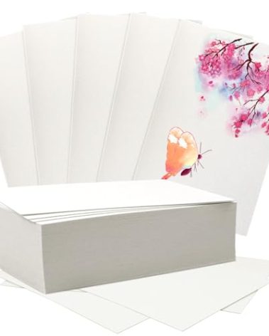 Fyess 120 Sheets 5x7 Inch Watercolor Paper Bulk, 140lb/300 GSM Cotton Cold Pres White Paper Cards for Kids Students Artists Drawing Painting