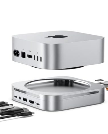 Mac mini M4 Dock & Hub with 8TB NVMe SSD Enclosure, 4K@60Hz HDMI, 2x10Gbps USB A, 1x5Gbps USB A, USB-C Charge, SD/TF, Audio 3.5mm, Stand Docking Station for Mac mini M4/M4 Pro