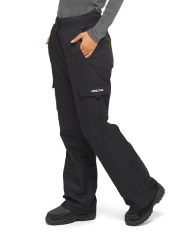 Arctix Women's Lumi Pull Over Fleece Lined Cargo Snow Pants, Black, 1X