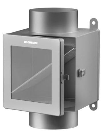 HOOMESUN Dryer Duct Lint Trap, Indoor Dryer Vent Kit with 4inch 8FT Dryer Vent Hose, 2 Clamps, 2 Stainless Steel Mesh, Secondary Lint Trap for Electric Clothes Dryers - Dryer Lint Catcher(Metal)