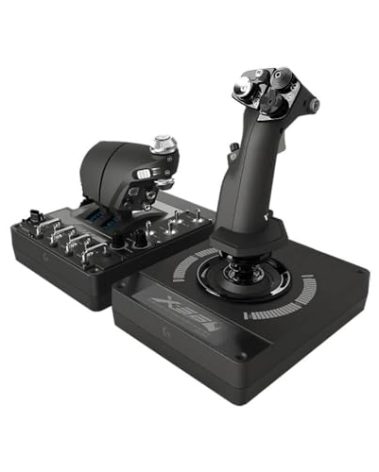 Logitech G X56 H.O.T.A.S Throttle and Joystick Flight Simulator Game Controller, 4 Spring Options, +189 Programmable Controls, RGB Lighting, 2x USB, PC - Black