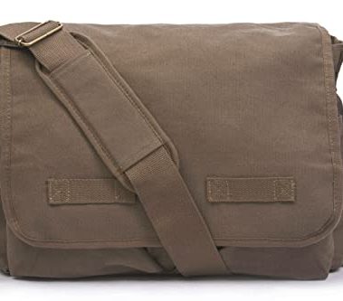 Sweetbriar Classic Vintage Messenger Bag - Original Heavyweight Cotton Canvas Shoulder Bag with Upgraded Features