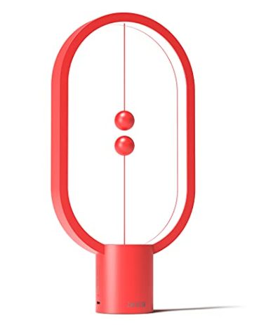 BABLOOM Heng Balance Light, USB Powered LED Table lamp, Creative, Magnetic Switch Night Light, dimmable Eye Protection Table lamp, Used for Gifts, Decoration Bedside, Dormitory and Office(Red)