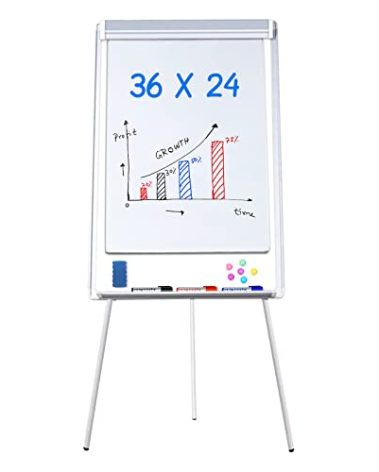 maxtek Easel White Board - Magnetic Tripod Whiteboard Portable Dry Erase Board 36 x 24 inches Flipchart Easel Board Height Adjustable, 3' x 2' Portable White Board