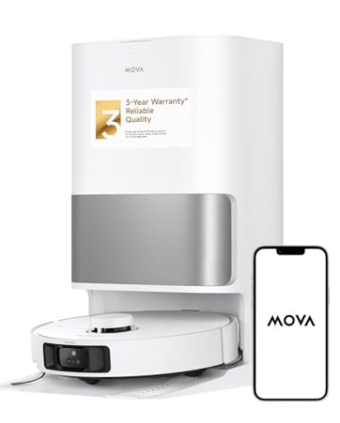 Mova P10 Pro Ultra Robot Vacuum and Mop 13,000Pa Suction, 140°F Hot Water Auto Mop Washing & Drying, Dual Spinning Extenable Mop,10.5mm Lifting for Carpet, 360°Obstacle Avoidance, App Control