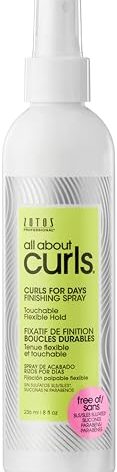 ALL ABOUT CURLS Curls For Days Finishing Spray | Touchable Flexible Hold | De-Frizz | Locks Out Humidity | All Curly Hair Types | Vegan & Cruelty Free | Sulfate Free | 8 Fl Oz