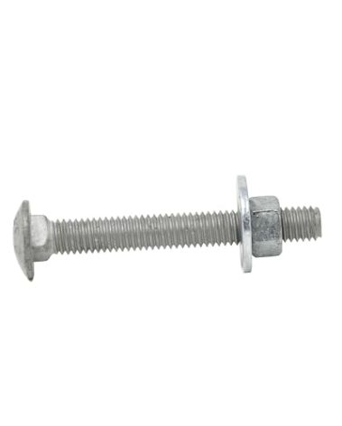 1/4"-20 x 3-1/2" (100 Pack) Galvanized Carriage Bolt Kit Grade 307A, Includes: USS Flat Washers (100 pcs) and Hex Nuts (100 pcs), Hot Dip Galvanized for Exterior Use by Fastener Depot