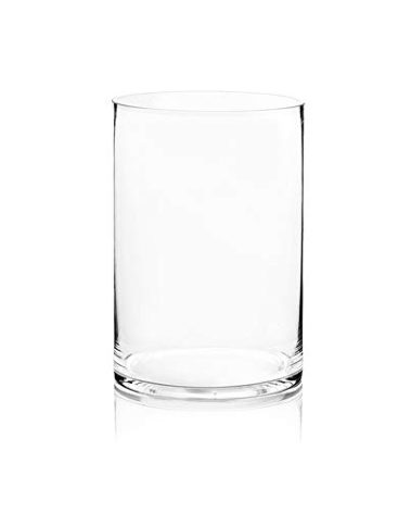 WGV Cylinder Vase, Width 8", Height 12", Clear Wide Large Diameter Flower Glassware, Floral Container, Planter Terrarium for Wedding Party Event, Home Accent Decor, 1 Piece