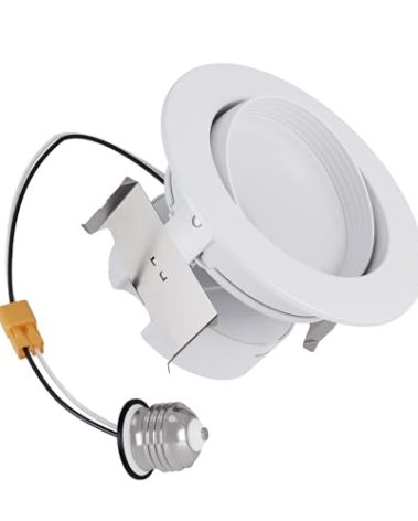 HALO RA 4-Inch Recessed LED Trim Downlight with Adjustable Gimbal, Selectable Lumens and Color Temperatures, Dim-to-Warm - RA4LS9FSD2W1EWH