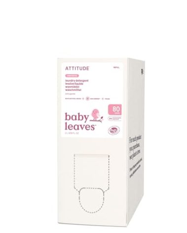 ATTITUDE Baby Laundry Detergent Refill, EWG Verified Plant-Based Liquid, Unscented Baby Clothes Wash, HE Compatible, 80 Loads, 67.6 Fl Oz
