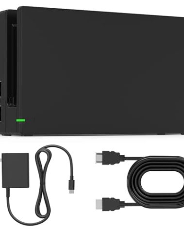 Dock Station for Switch/Switch OLED, Replacement 3-in-1 TV Dock Set with Original IC Module, AC Charger & High-Speed HDMI Cable for 1080P HD Output & Console Charging（Not Compatible with Switch 2）