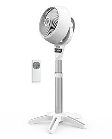 Vornado 6803DC Energy Smart Medium Pedestal Air Circulator Fan with Variable Speed Control, Ice White, CR1-0259-43