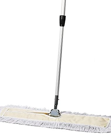 Tidy Tools Commercial Dust Mop – 30 Inch Floor Sweeper for Hardwood, Reusable Cotton Mop Head, Extendable Handle, Dry Mop for Floor Cleaning & Janitorial Supplies