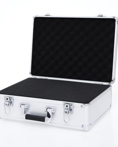 AxiGear 15in Aluminum Hard Case with DIY Customizable Foam Insert (14 x 9 x 4in Interior)