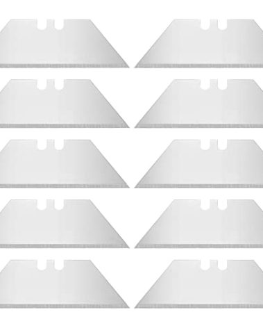 Zoid Utility Knife Trapezoid Blade Refill 10 Pack, Sharp Carbon Steel Holds its Edge for at Home and Project Cutting