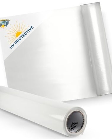 Self Laminating Film Anti-UV Vinyl (12”x15ft Glossy): Clear Vinyl Roll Laminating Paper - Self Adhesive Laminating Sheets, Sticker Laminate Sheets Waterproof, Self Laminating Sheets Transparent Vinyl
