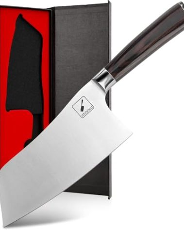 imarku Kitchen Knife, 7 Inch Ultra Sharp Butcher Knife - Japanese SUS440A Stainless Steel Meat Cleaver with Ergonomic Handle, Meat Knife for Home, Kitchen, Restaurant - Birthday Gifts