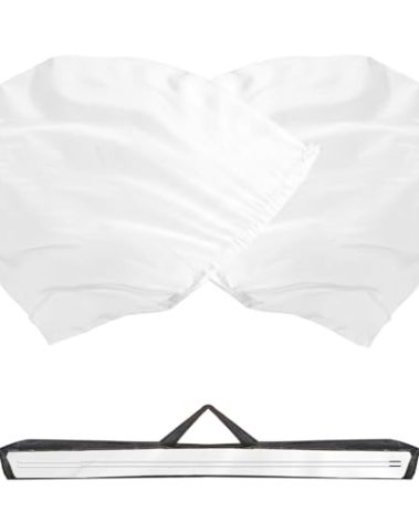 Baisdan 54"x54" Worship Flags for Dance Church, Praise Dance Flags, Silk-like Chiffon Flag with Flexible Rods & Storage Bag, Set of 2, White