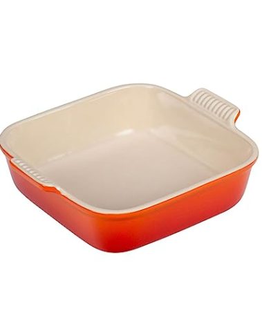 Le Creuset Stoneware Heritage Square Dish, 3 qt. (9"), Flame