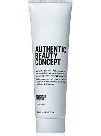 Authentic Beauty Concept Hydrate Lotion | Hydrating Hair Lotion | Leave-In Cream | Protects from Blow Dry Damage & Helps fight Frizz | Normal To Dry or Curly Hair | Vegan & Cruelty-free | 5 fl. oz