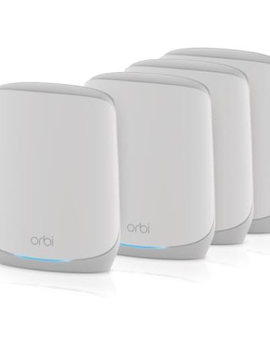 NETGEAR Orbi Whole Home Tri-Band WiFi 6 Mesh Network System (RBK754P) – Router with 3 Satellite Extenders, Security Features, Coverage up to 10,000 sq.ft., 75 Devices, AX5200 (Up to 5.2Gbps)
