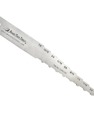 Made in America Brake Lining Measuring Tool Brake Gauge Technicians Gauge Designed for Vehicle Maintenance Inspection, Labeled in 16ths - BT-1032T16