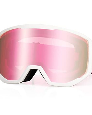 EXP VISION Ski Goggles Snowboard for Men Women, OTG Anti Fog UV Protection Snow Goggles (Pink Frame Pink)