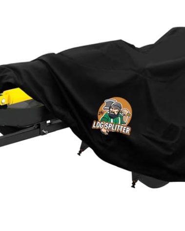 Mionovity 1200D Waterproof Heavy Duty Wood Splitter Cover, Log Splitter Cover, Anti-UV and Weather-Resistant Storage Cover, suitable for 15-45 ton Gas or Electric Powered Log splitter, Black
